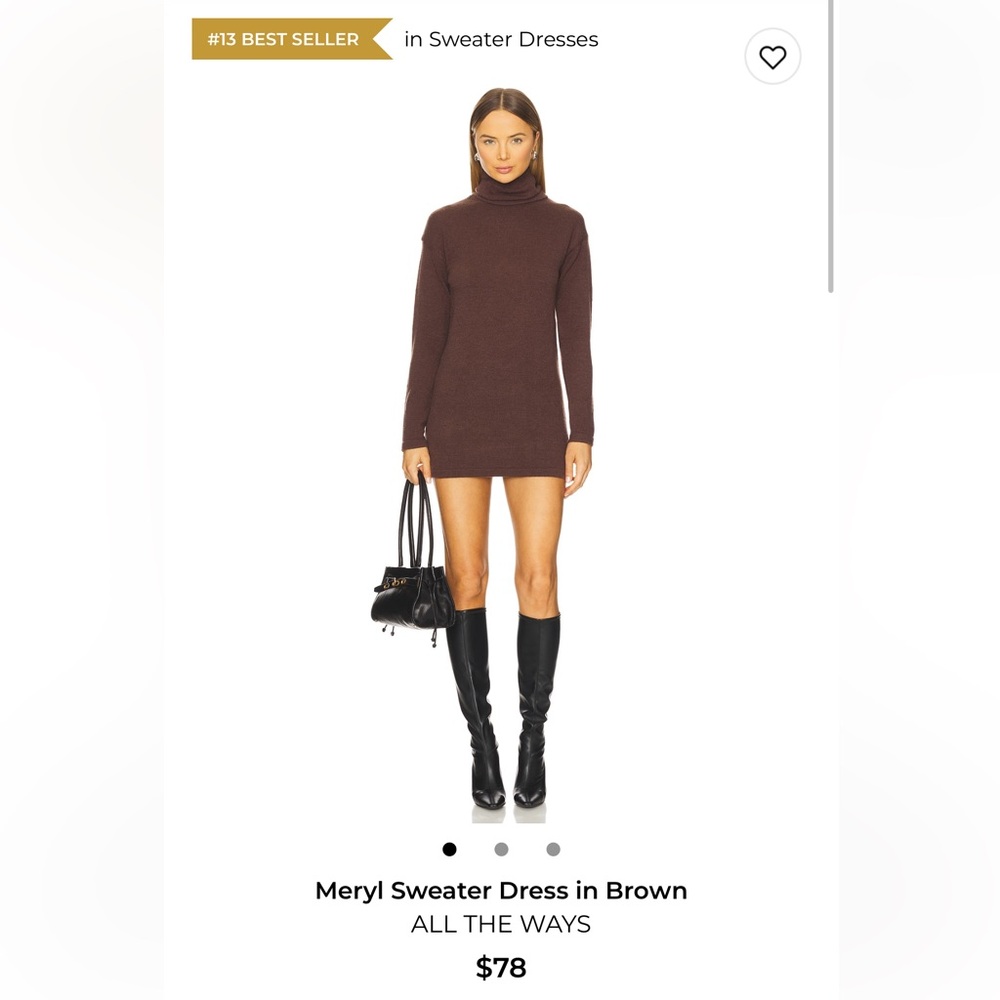 All The Ways Long Sleeve Sweater Dress in Brown